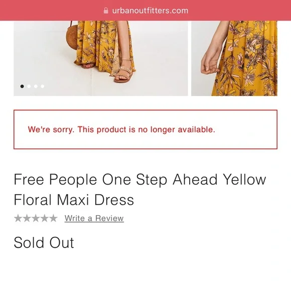 Free People One Step Ahead Mustard Floral Maxi Dress - Picture 7 of 7